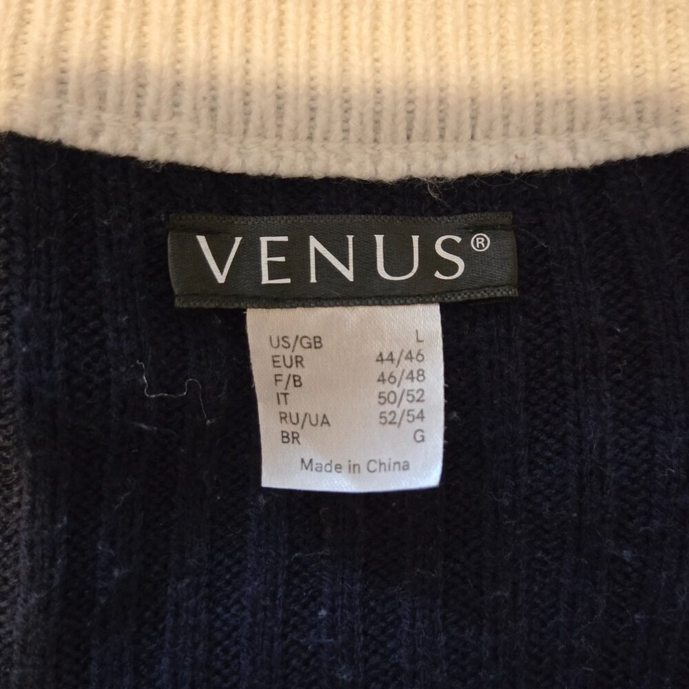 Venus Navy And Red Twofer Color Block Sweater - S… - image 5